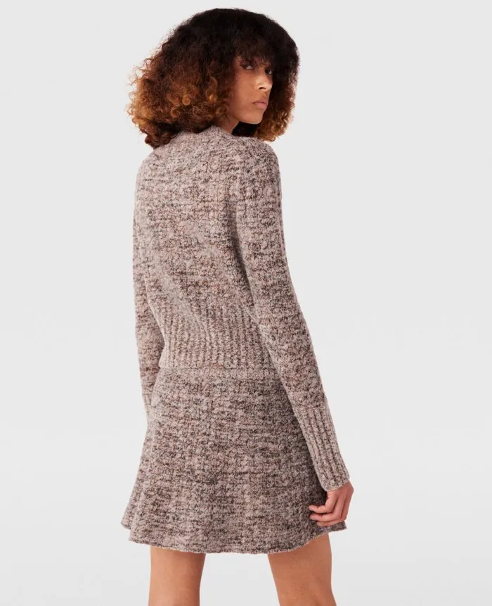 Women Knitwear Stella McCartney Ribbed Chunky Knit Mini Skirt Mottled Gray