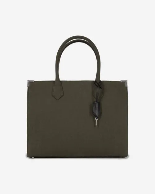 Women Large Bags The Kooples Khaki Canvas Ming Tote Bag Kaki
