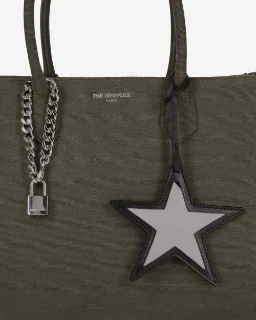 Women Large Bags The Kooples Khaki Canvas Ming Tote Bag Kaki