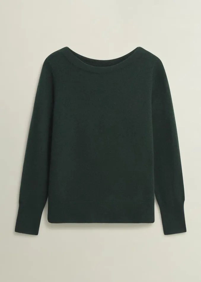 Women Larina Cashmere Jumper Hawthorn Green Hobbs Jumpers and Cardigans