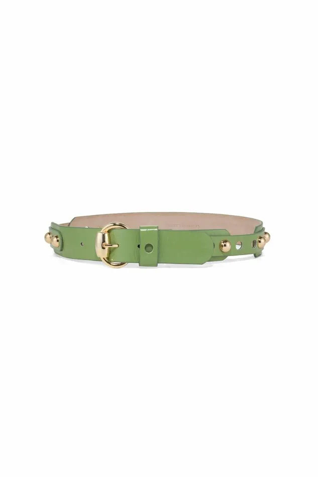 Women Leather DODO BAR OR Liam HIgh Waist Belt Pale Green