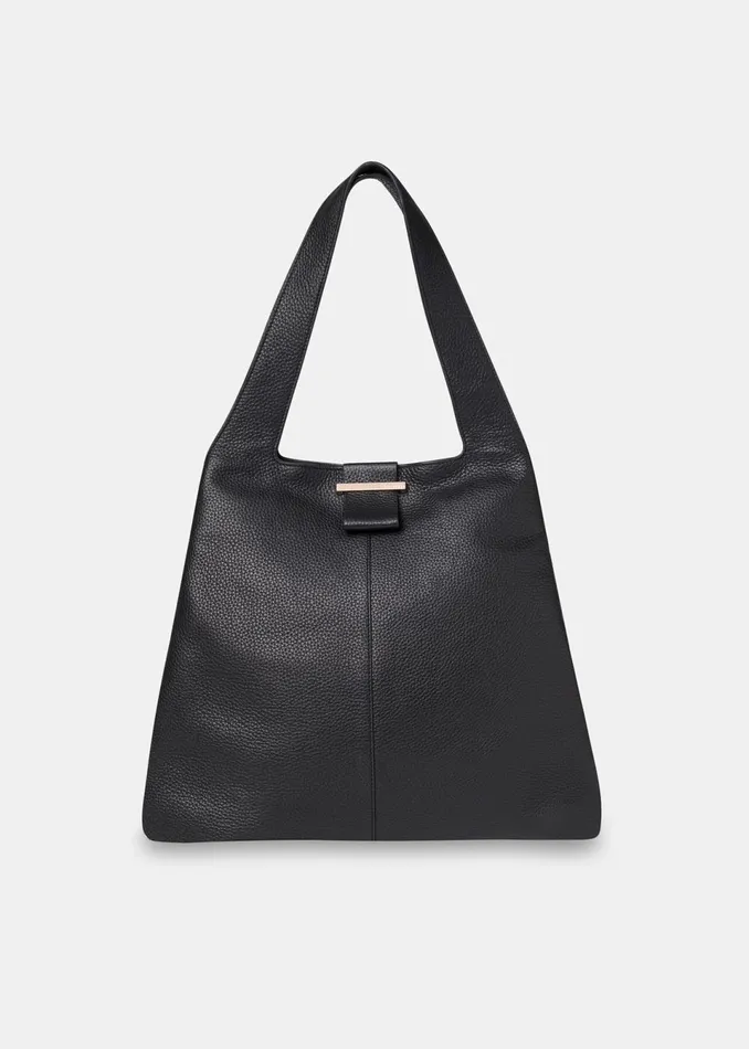 Women Leather Whistles Black Dia Tote Bag