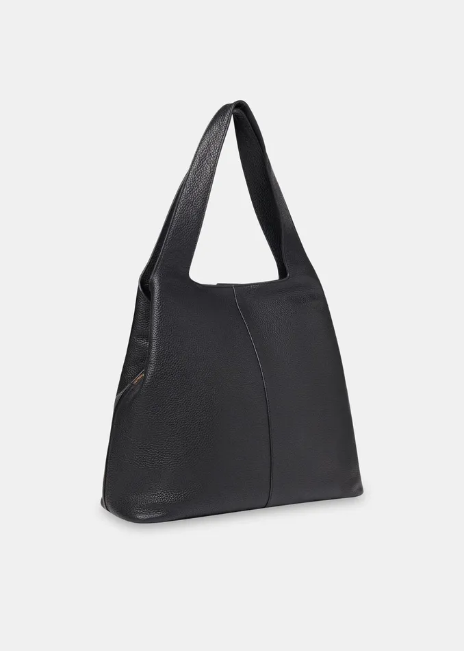 Women Leather Whistles Black Dia Tote Bag