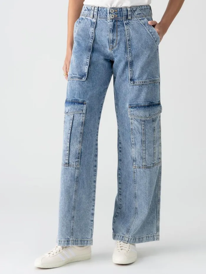 Women Level Up Standard Rise Denim Cargo Pant Digital Blue Sanctuary Clothing Denim Women Level Up Standard Rise Denim Cargo Pant Digital Blue Sanctuary Clothing Denim