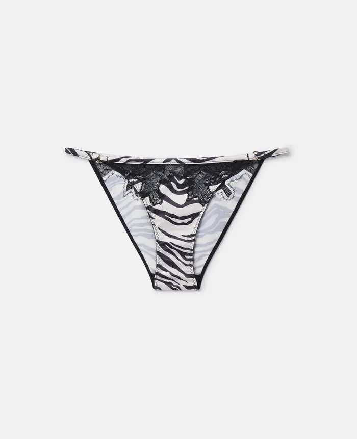 Women Lingerie And Sleepwear Stella McCartney Zebra Print Satin String Bikini Briefs Blackwhite Women Lingerie And Sleepwear Stella McCartney Zebra Print Satin String Bikini Briefs Blackwhite