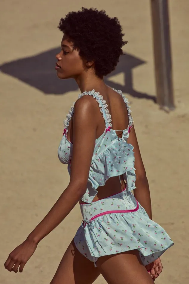 Women Lingerie For Love and Lemons Aurelia Sleep Top Blue Women Lingerie For Love and Lemons Aurelia Sleep Top Blue