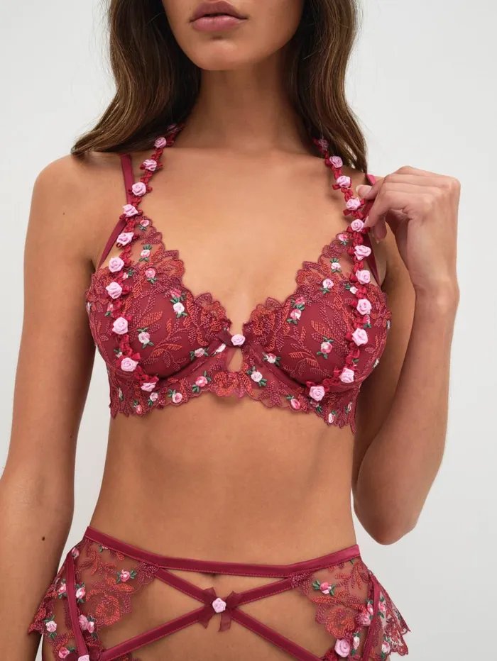 Women Lingerie For Love and Lemons Colette Embroidery Underwire Bra Beige
