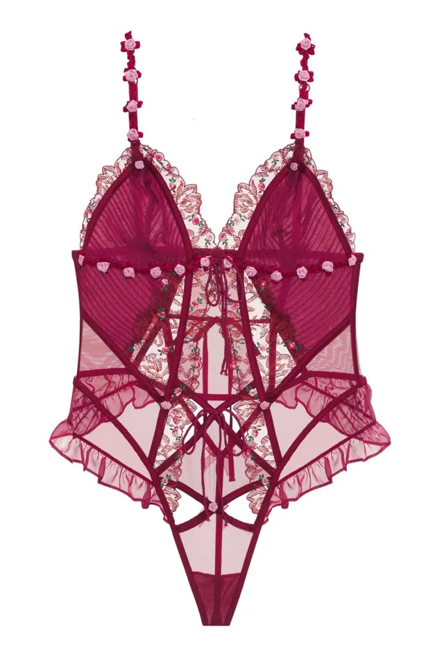 Women Lingerie For Love and Lemons Colette Teddy Burgundy Women Lingerie For Love and Lemons Colette Teddy Burgundy