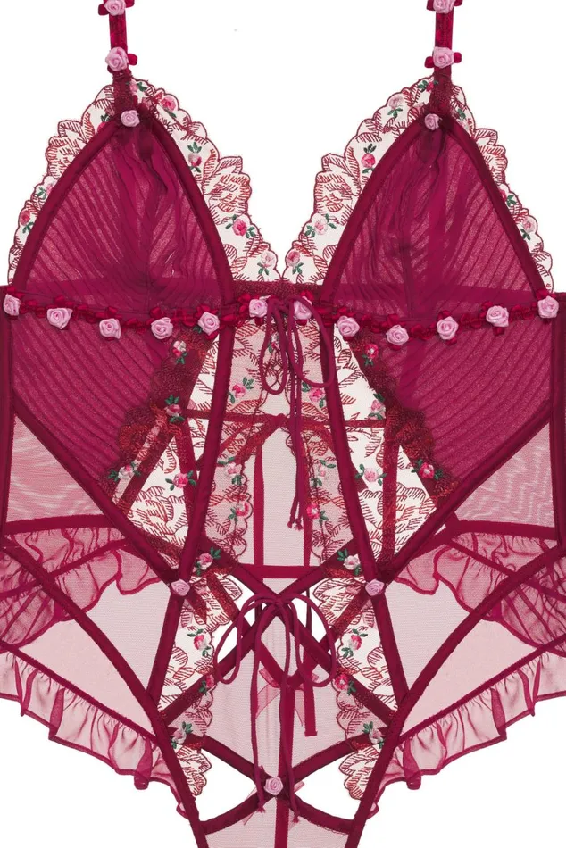 Women Lingerie For Love and Lemons Colette Teddy Burgundy Women Lingerie For Love and Lemons Colette Teddy Burgundy