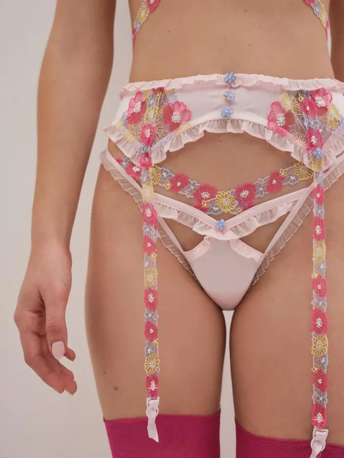 Women Lingerie For Love and Lemons Greenhouse Garden Garter Pink