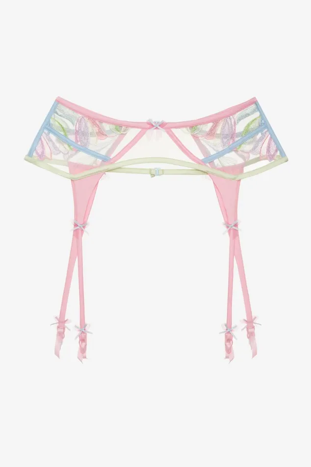 Women Lingerie For Love and Lemons Pastel Tulips Garter Multi