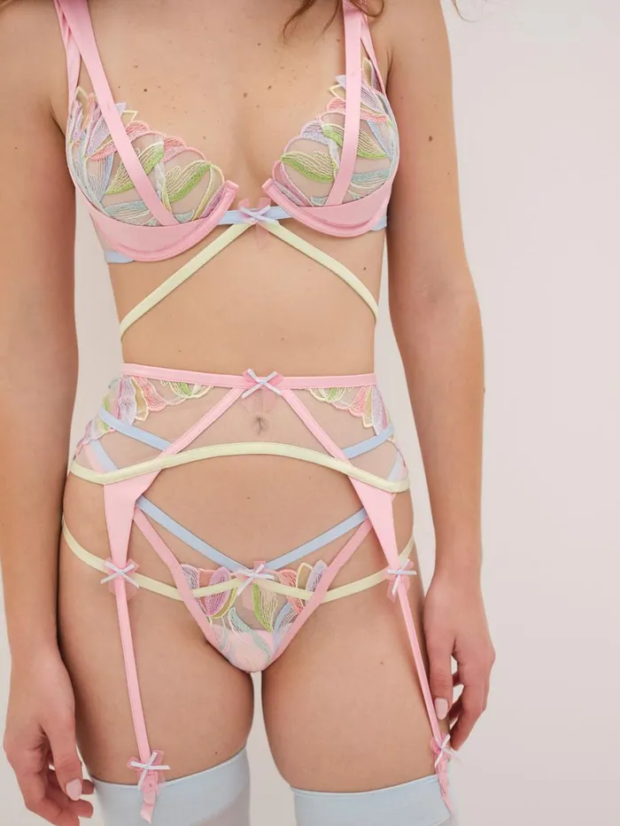 Women Lingerie For Love and Lemons Pastel Tulips Garter Multi Women Lingerie For Love and Lemons Pastel Tulips Garter Multi