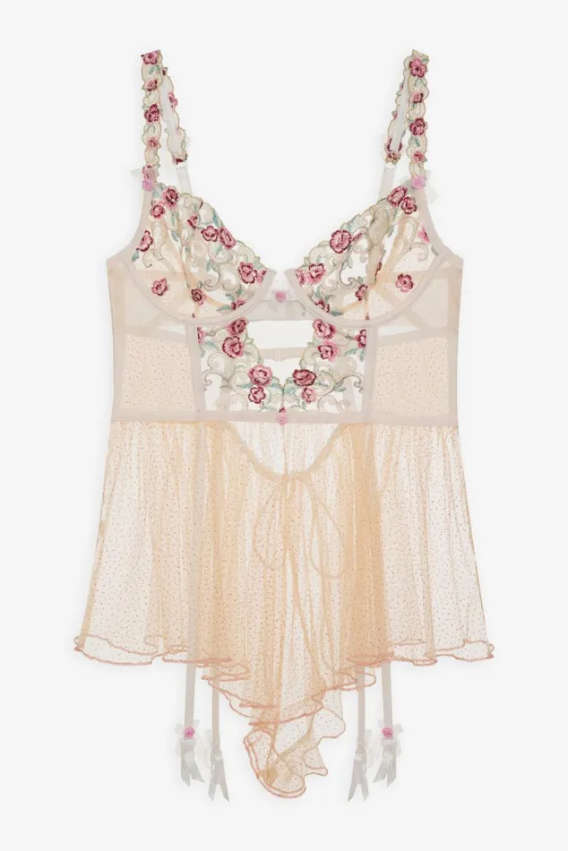 Women Lingerie For Love and Lemons Siena Babydoll Romper Gold Women Lingerie For Love and Lemons Siena Babydoll Romper Gold