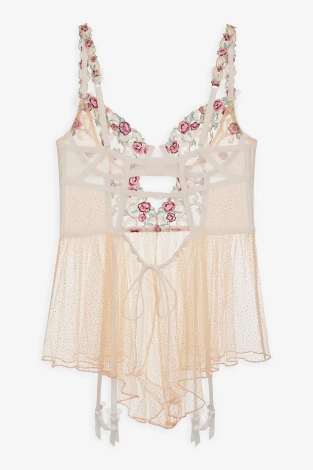 Women Lingerie For Love and Lemons Siena Babydoll Romper Gold Women Lingerie For Love and Lemons Siena Babydoll Romper Gold