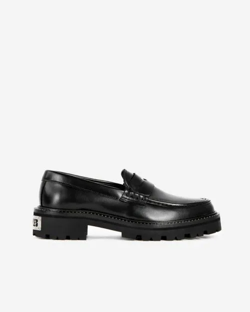 Women Loafers and Court Shoes The Kooples Black Leather Loafers Black