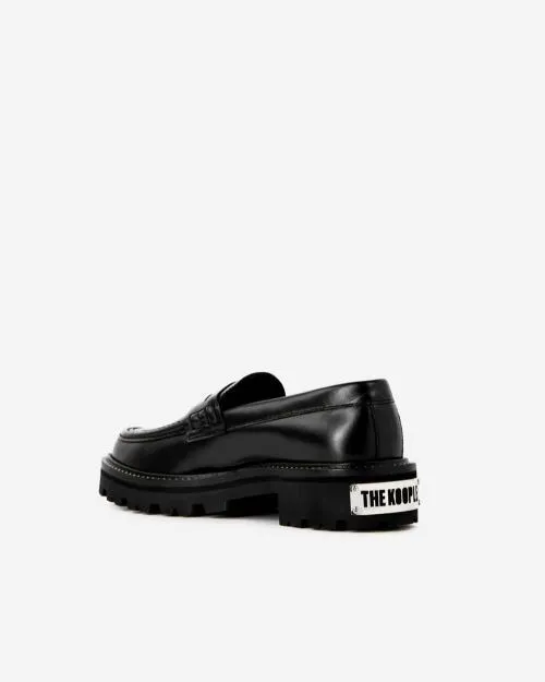 Women Loafers and Court Shoes The Kooples Black Leather Loafers Black