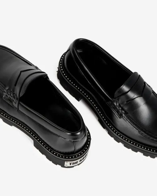 Women Loafers and Court Shoes The Kooples Black Leather Loafers Black