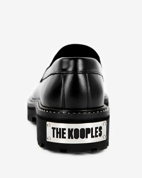 Women Loafers and Court Shoes The Kooples Black Leather Loafers Black