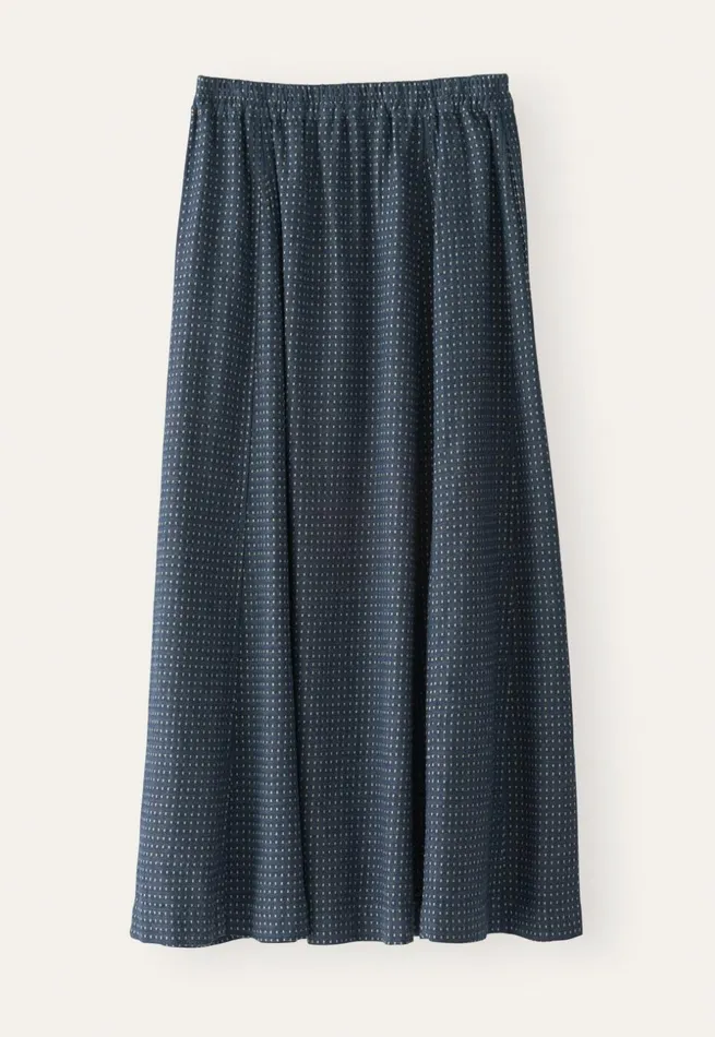 Women Long Godet Skirt Soft Indigo Poetry Fashion Dresses and Skirts
