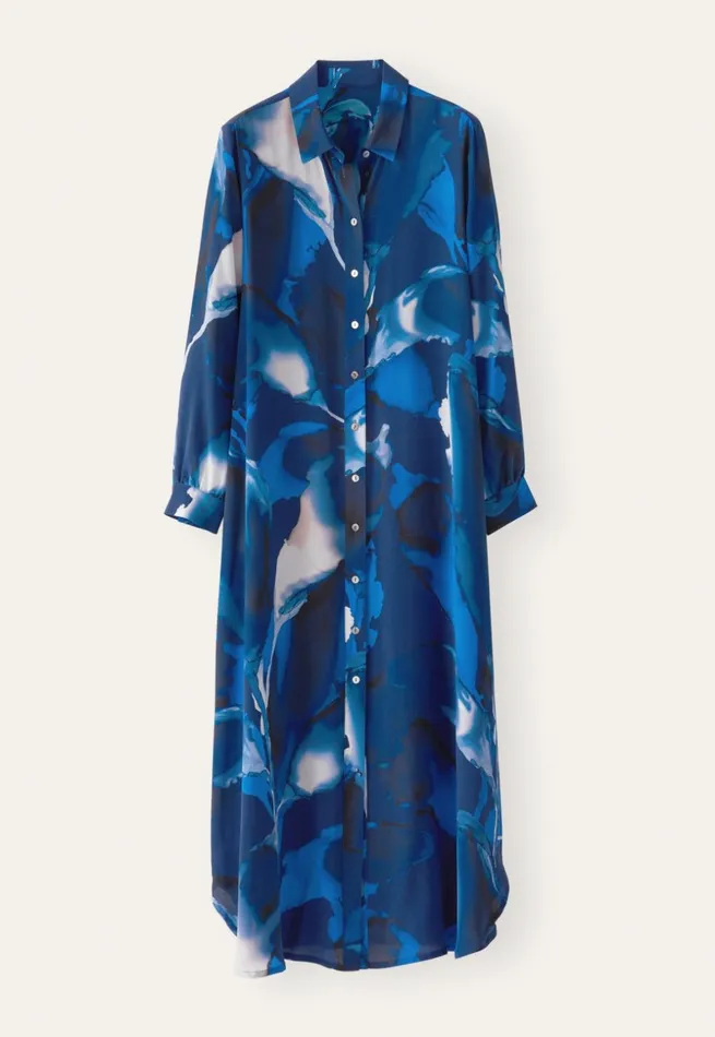 Women Long Printed Dress Midnight Shell Poetry Fashion Dresses and Skirts