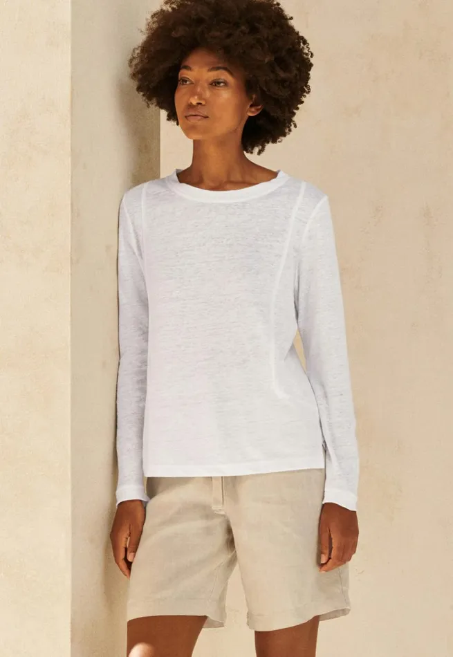 Women Longsleeve Top White Poetry Fashion TShirt and Tops