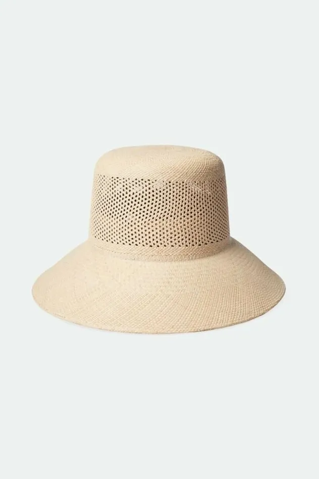 Women Lopez Panama Straw Bucket Hat Catalina Sand Brixton Straw Hats