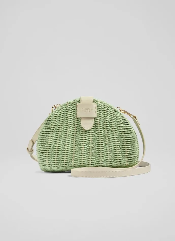 Women Lorena Green Wicker Shoulder Bag LKBennett CrossBody Bags