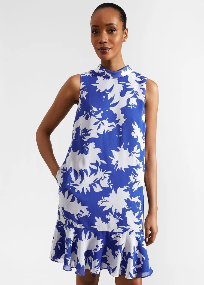 Women Madeline Dress Blue Ivory Hobbs Dresses and Jumpsuits