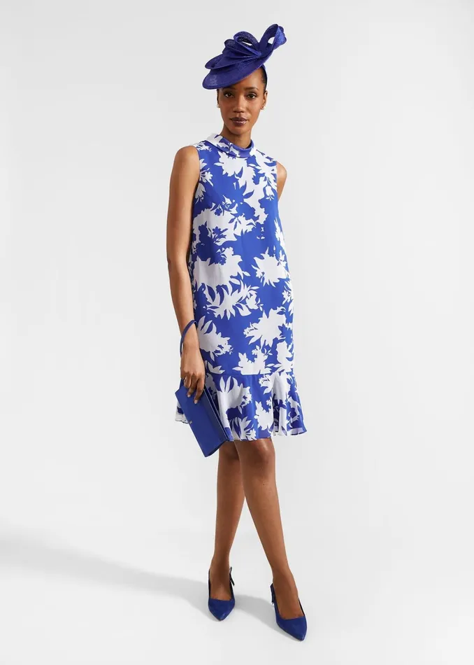 Women Madeline Dress Blue Ivory Hobbs Dresses and Jumpsuits