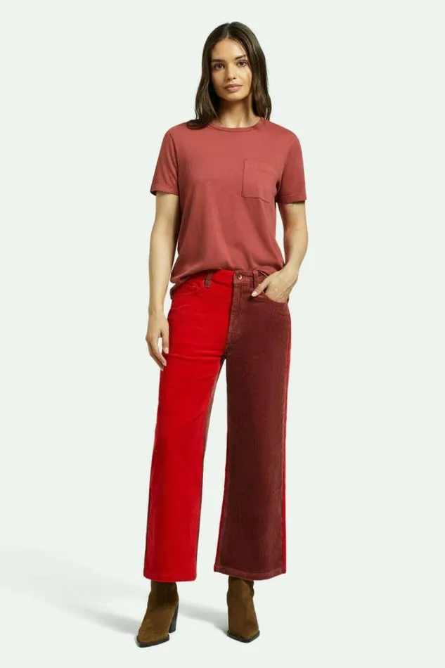 Women Margo Cropped 5Pocket Pant Cowhidemars Red Cord Brixton Pants