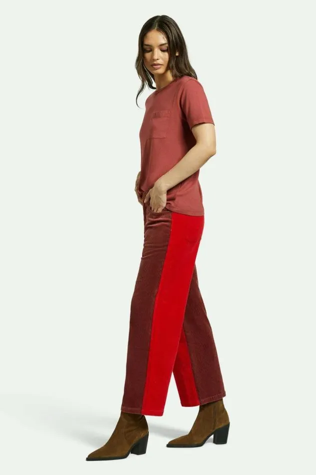 Women Margo Cropped 5Pocket Pant Cowhidemars Red Cord Brixton Pants