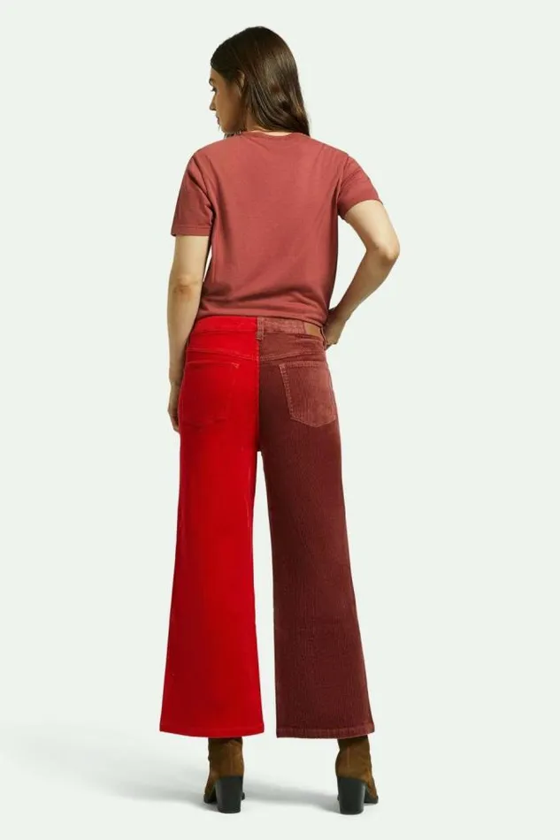 Women Margo Cropped 5Pocket Pant Cowhidemars Red Cord Brixton Pants