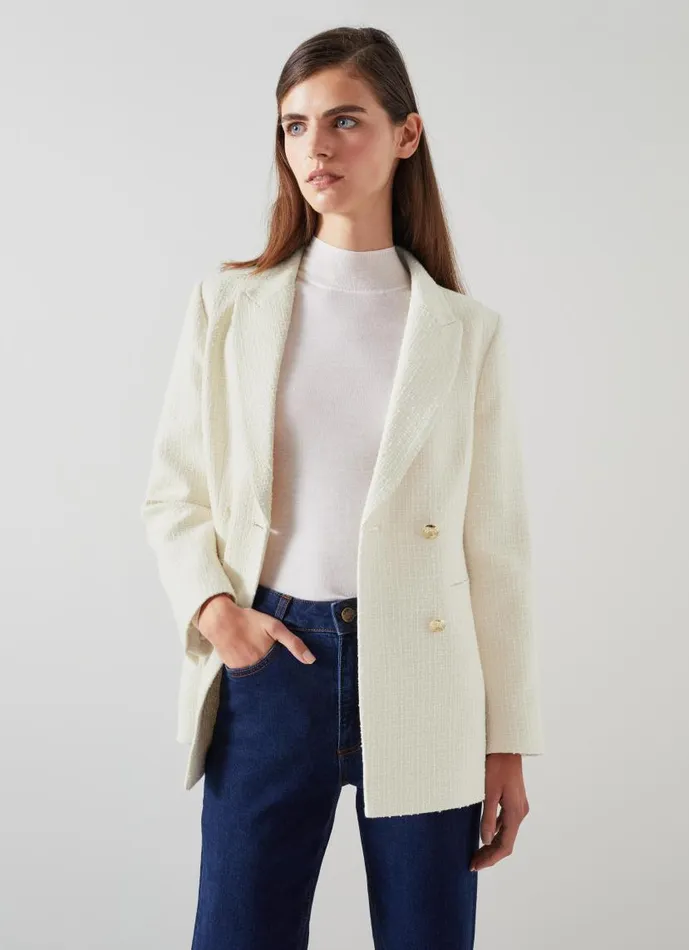 Women Mariner Cream Tweed Double Breasted Jacket Cream LKBennett Coats and Jackets Women Mariner Cream Tweed Double Breasted Jacket Cream LKBennett Coats and Jackets