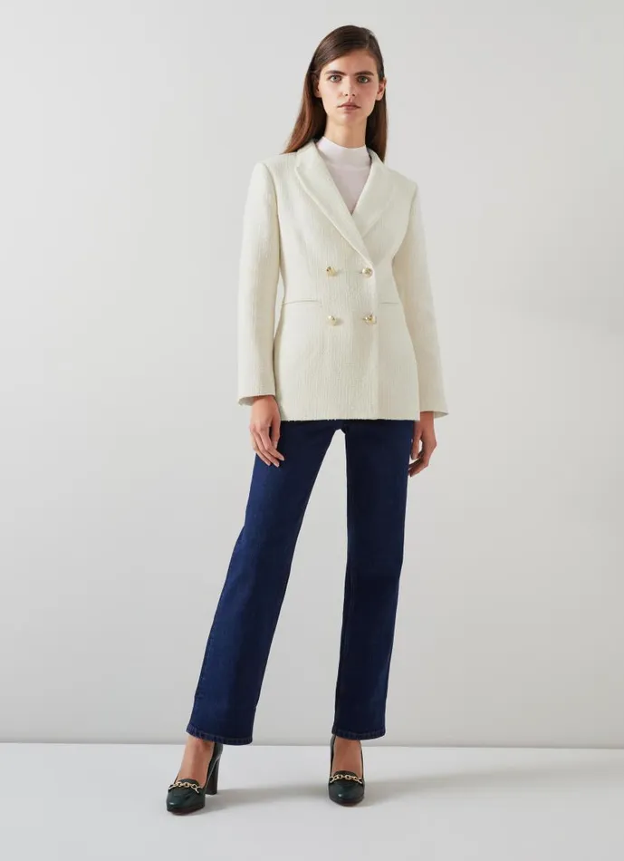 Women Mariner Cream Tweed Double Breasted Jacket Cream LKBennett Coats and Jackets Women Mariner Cream Tweed Double Breasted Jacket Cream LKBennett Coats and Jackets