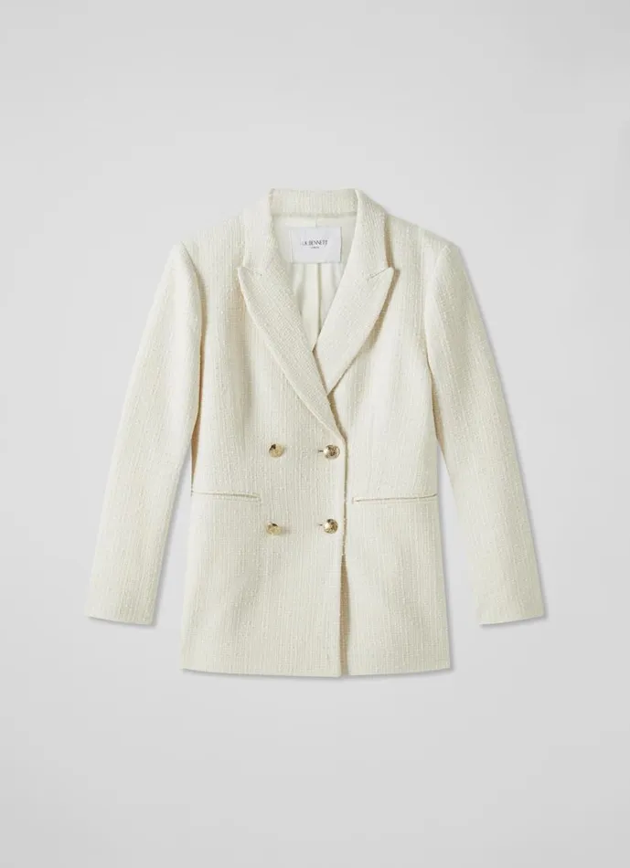 Women Mariner Cream Tweed Double Breasted Jacket Cream LKBennett Coats and Jackets Women Mariner Cream Tweed Double Breasted Jacket Cream LKBennett Coats and Jackets