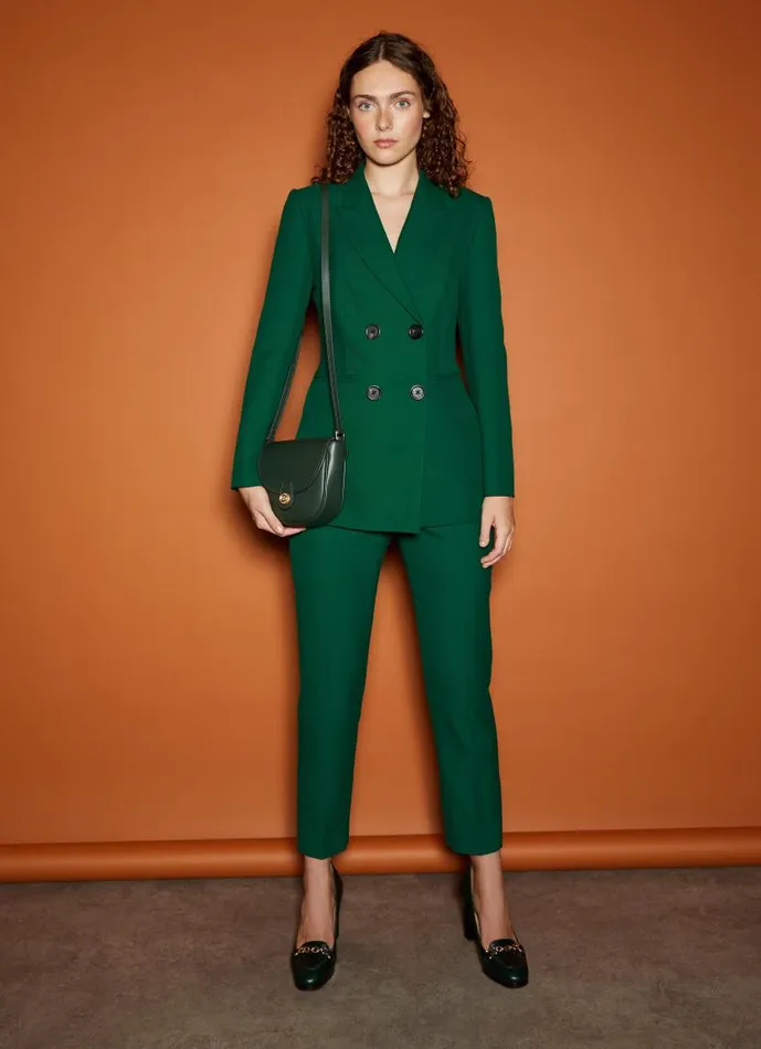 Women Mariner Green Blend Trousers With LENZING ECOVERO Viscose Green LKBennett Trousers