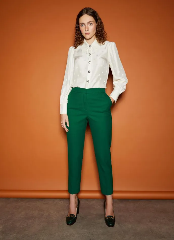 Women Mariner Green Blend Trousers With LENZING ECOVERO Viscose Green LKBennett Trousers