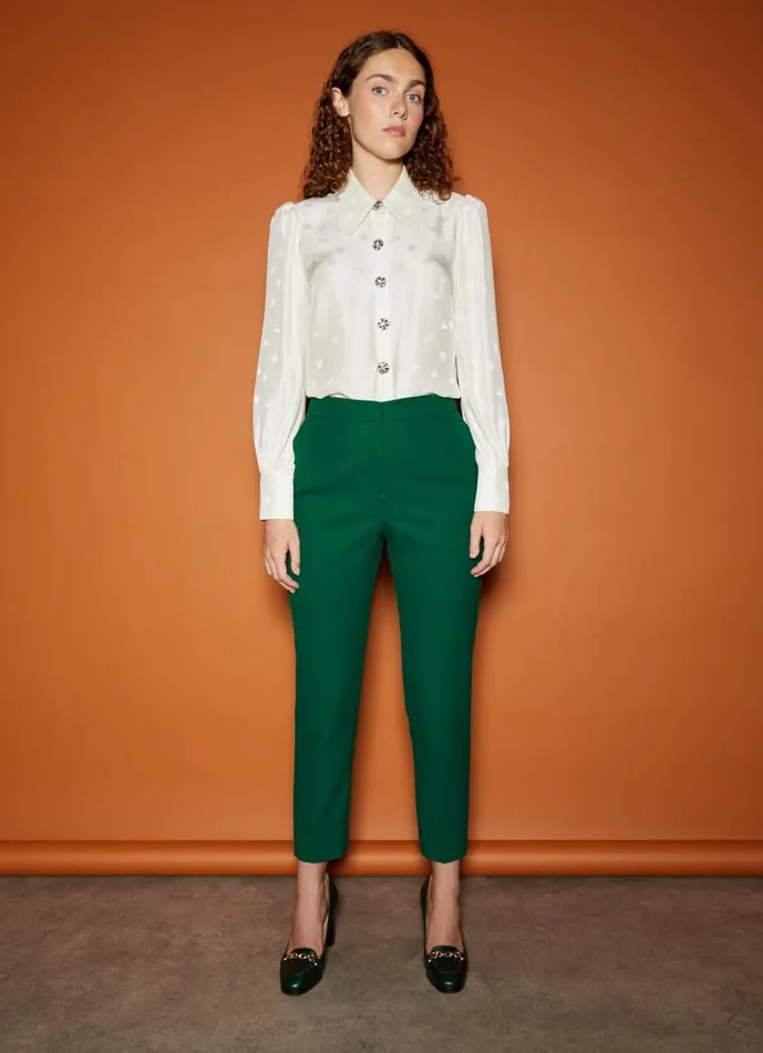 Women Mariner Green Blend Trousers With LENZING ECOVERO Viscose Green LKBennett Trousers