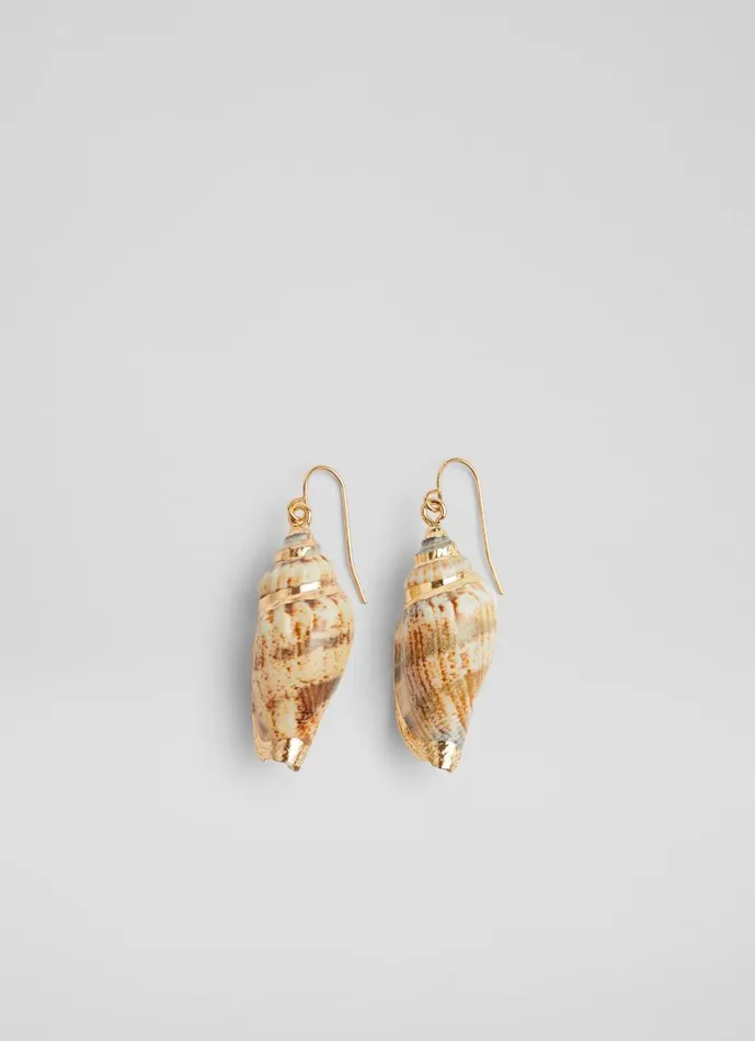 Women Maris Gold Painted Shell Earrings LKBennett Jewellery
