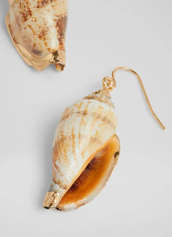 Women Maris Gold Painted Shell Earrings LKBennett Jewellery Women Maris Gold Painted Shell Earrings LKBennett Jewellery