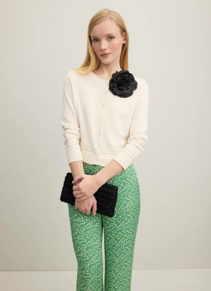 Women Michelle Ivory Organic Cotton Cardigan Ivory LKBennett Knitwear