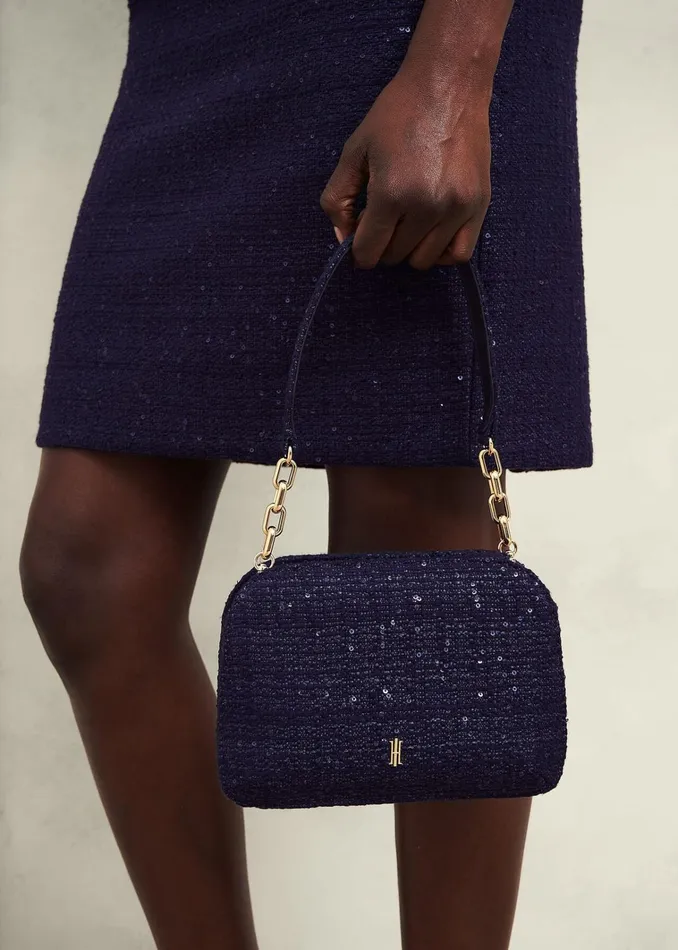 Women Milan Tweed Clutch Bag Midnight Hobbs Bags