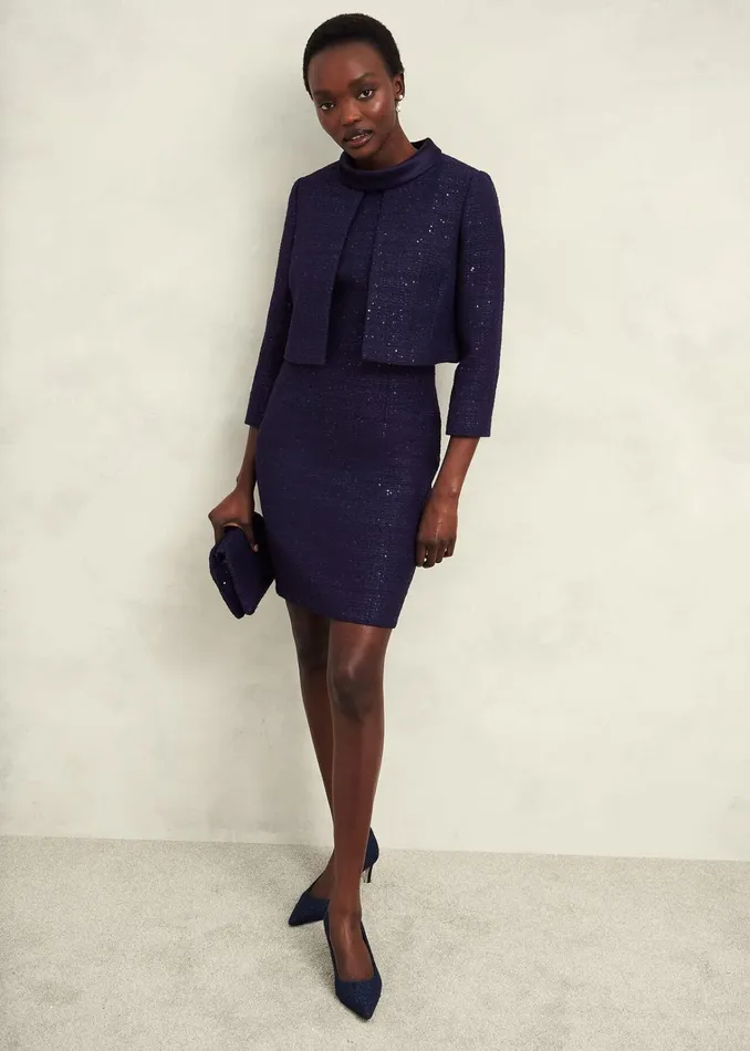 Women Milan Tweed Clutch Bag Midnight Hobbs Bags