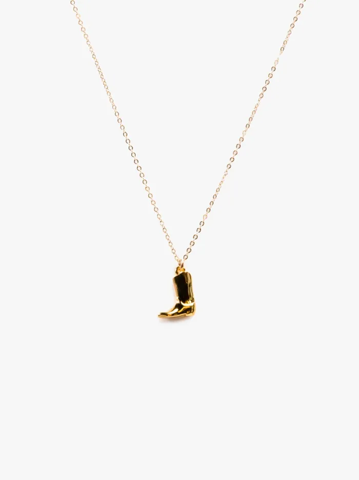 Women Necklaces Able Rodeo Cowboy Boot Pendant Necklace 14k GoldfilledVermeil