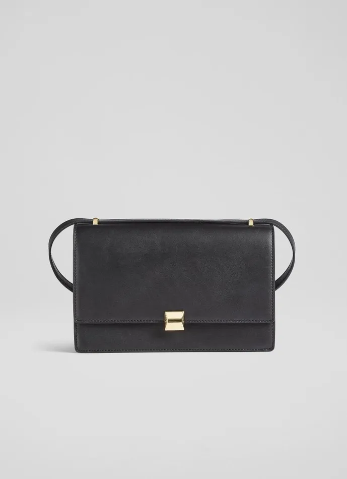 Women Ottie Black Vegan Leather Shoulder Bag LKBennett Shoulder Bags