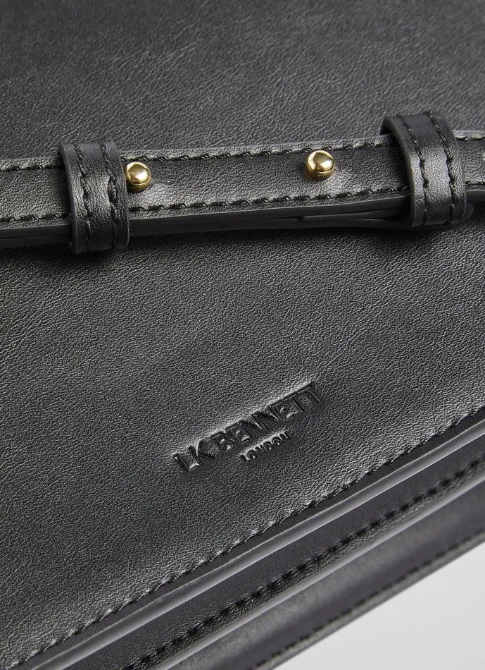 Women Ottie Black Vegan Leather Shoulder Bag LKBennett Shoulder Bags