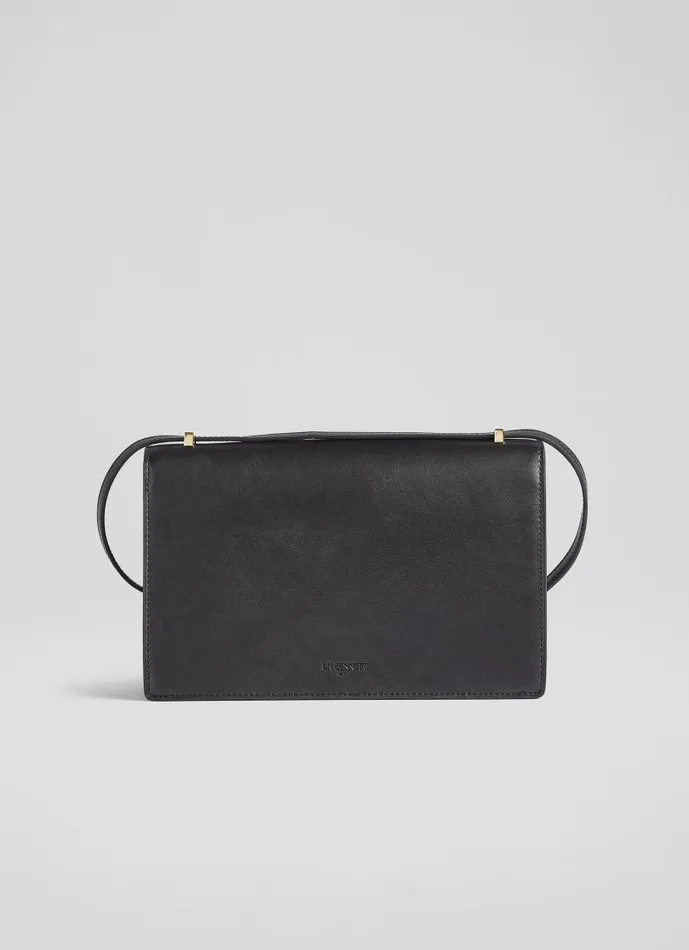 Women Ottie Black Vegan Leather Shoulder Bag LKBennett Shoulder Bags