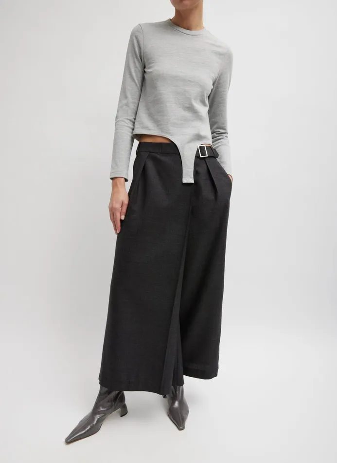 Women Pants and Shorts Tibi Adler Glenplaid Wrap Pant Grey Multi