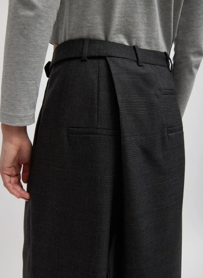 Women Pants and Shorts Tibi Adler Glenplaid Wrap Pant Grey Multi