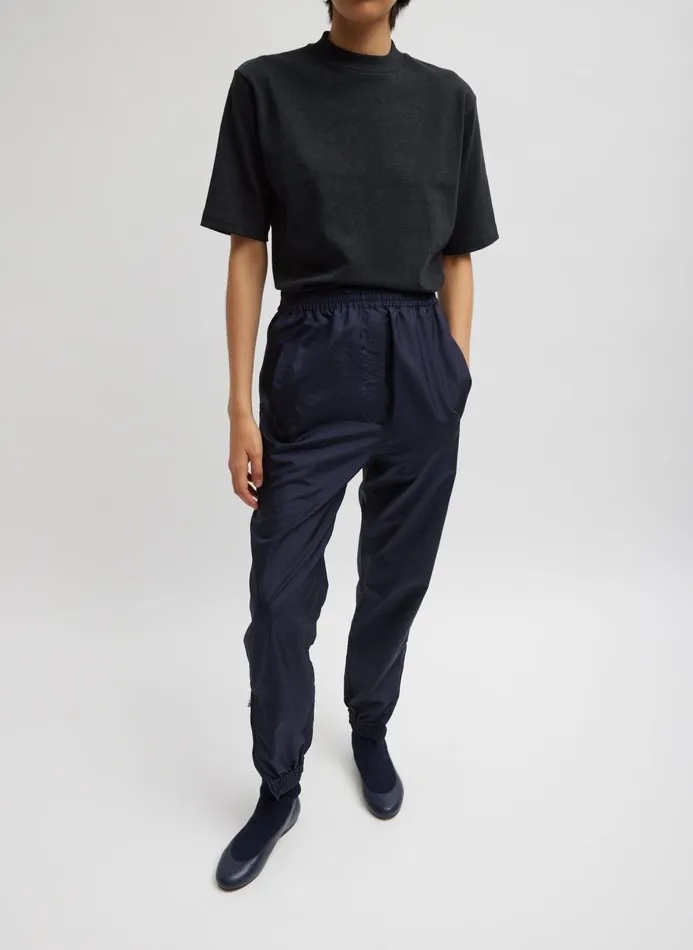 Women Pants and Shorts Tibi Crispy Nylon Kat Jogger Navy